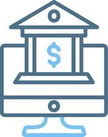 Mobile Banking Line Two Colour Icon Design vector