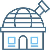 Observatory Line Two Colour Icon Design vector