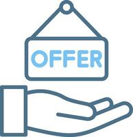 Offer Line Two Colour Icon Design vector