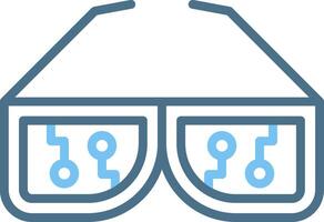 Smart Glasses Line Two Colour Icon Design vector