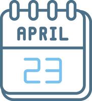 23 April Line Two Colour Icon Design vector