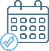Calendar Line Two Colour Icon Design vector