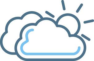 Cloudy Day Line Two Colour Icon Design vector