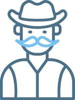 Cowboy Line Two Colour Icon Design vector