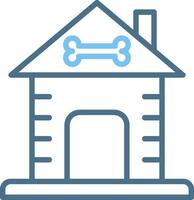 Dog House Line Two Colour Icon Design vector