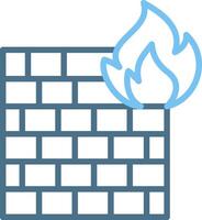 Firewall Line Two Colour Icon Design vector