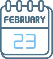 23 February Line Two Colour Icon Design vector