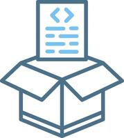 Open Box Line Two Colour Icon Design vector