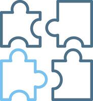Puzzle Line Two Colour Icon Design vector