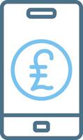 Pound Line Two Colour Icon Design vector