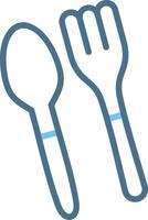 Plastic Cutlery Line Two Colour Icon Design vector