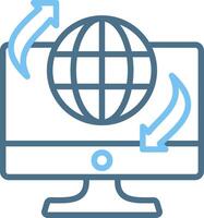 Remote Access Line Two Colour Icon Design vector