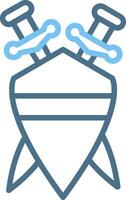 Shield Line Two Colour Icon Design vector