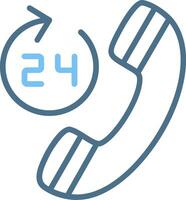 24 Hours Line Two Colour Icon Design vector