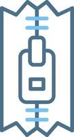 Zip Line Two Colour Icon Design vector