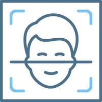 Face Scan Line Two Colour Icon Design vector