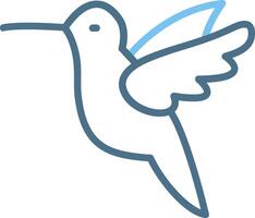Hummingbird Line Two Colour Icon Design vector