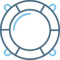 Lifebuoy Line Two Colour Icon Design vector