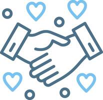 Shaking hands Line Two Colour Icon Design vector
