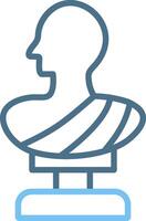 Statue Line Two Colour Icon Design vector