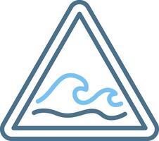 Wave Line Two Colour Icon Design vector