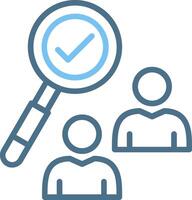 Check Mark Line Two Colour Icon Design vector