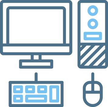 Computer Line Two Colour Icon Design vector