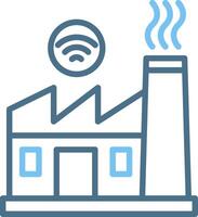 Factory Line Two Colour Icon Design vector
