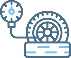 Flat Tire Line Two Colour Icon Design vector