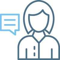 Interview Line Two Colour Icon Design vector