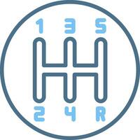 Manual Transmission Line Two Colour Icon Design vector