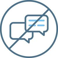 No Chat Line Two Colour Icon Design vector