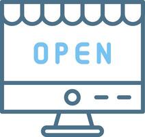 Open Line Two Colour Icon Design vector