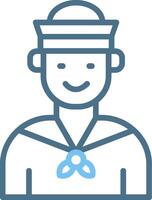 Sailor Line Two Colour Icon Design vector