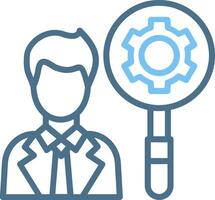 Recruitment Manager Line Two Colour Icon Design vector