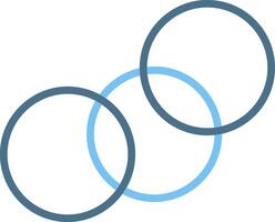 Venn Diagram Line Two Colour Icon Design vector