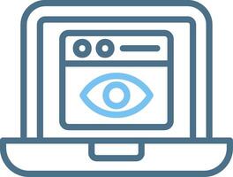 Web Eye Monitoring Line Two Colour Icon Design vector