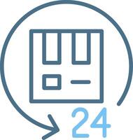 24 Hours Delivery Line Two Colour Icon Design vector