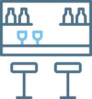 Bar Line Two Colour Icon Design vector