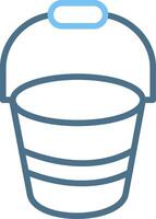 Bucket Line Two Colour Icon Design vector