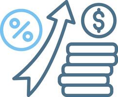 Interest Rate Line Two Colour Icon Design vector