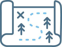 Map Line Two Colour Icon Design vector