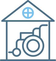 Nursing Home Line Two Colour Icon Design vector