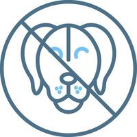 No Pets Line Two Colour Icon Design vector