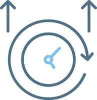 Overtime Line Two Colour Icon Design vector