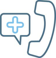 Phone Line Two Colour Icon Design vector
