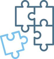Puzzle Line Two Colour Icon Design vector