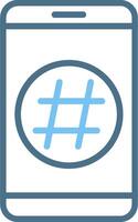 Hashtag Line Two Colour Icon Design vector