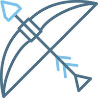 Bow And Arrow Line Two Colour Icon Design vector
