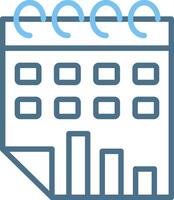 Calendar Line Two Colour Icon Design vector